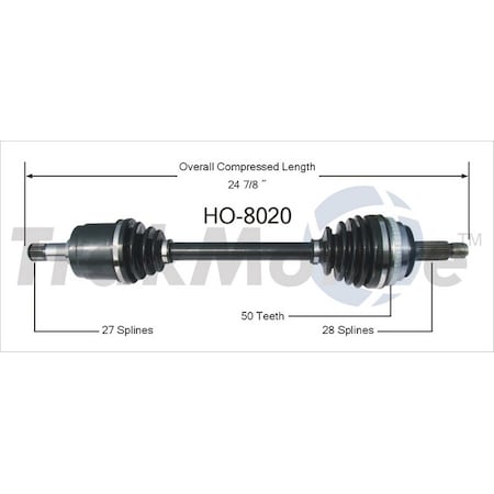 Surtrack Axle Cv Axle Shaft, Ho-8020 HO-8020